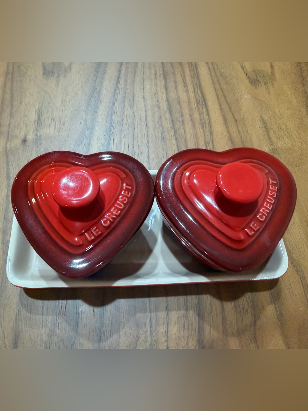 Le Creuset Red Heart Mini Cocottes Set of Two